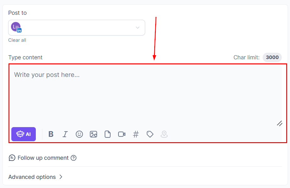 Posting to LinkedIn – figure 3