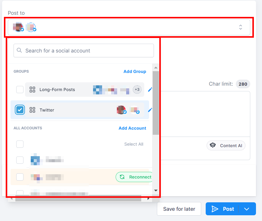 Posting to Twitter – figure 3