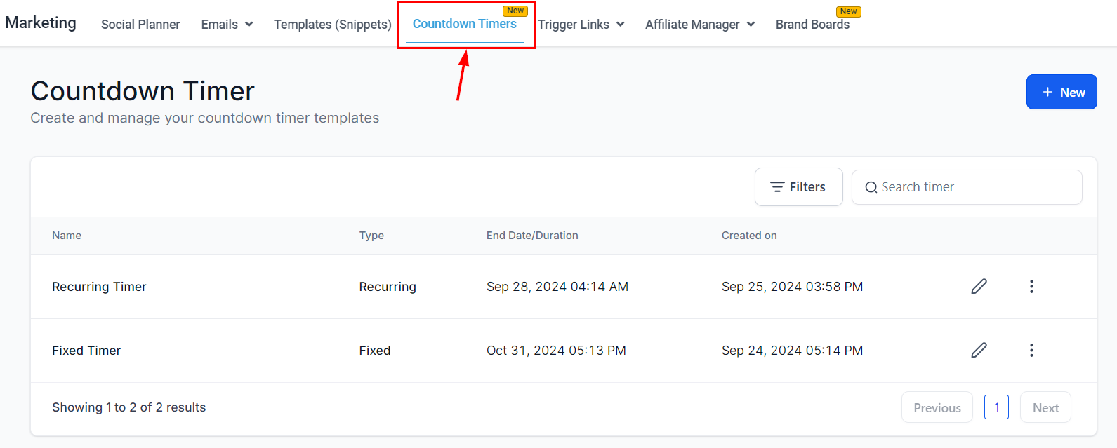 Redirection Links in Countdown Timer – figure 1