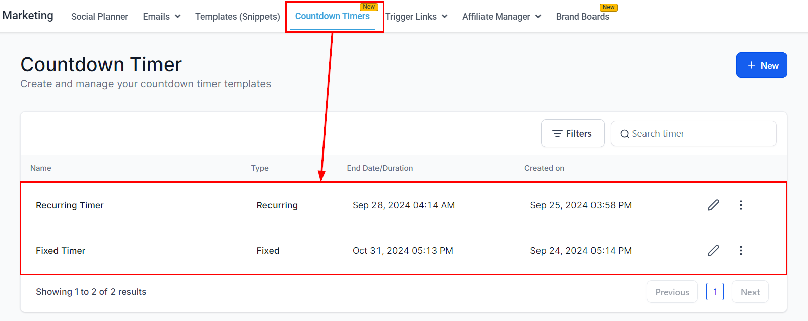 Redirection Links in Countdown Timer – figure 5