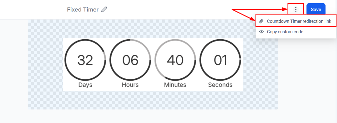 Redirection Links in Countdown Timer – figure 6