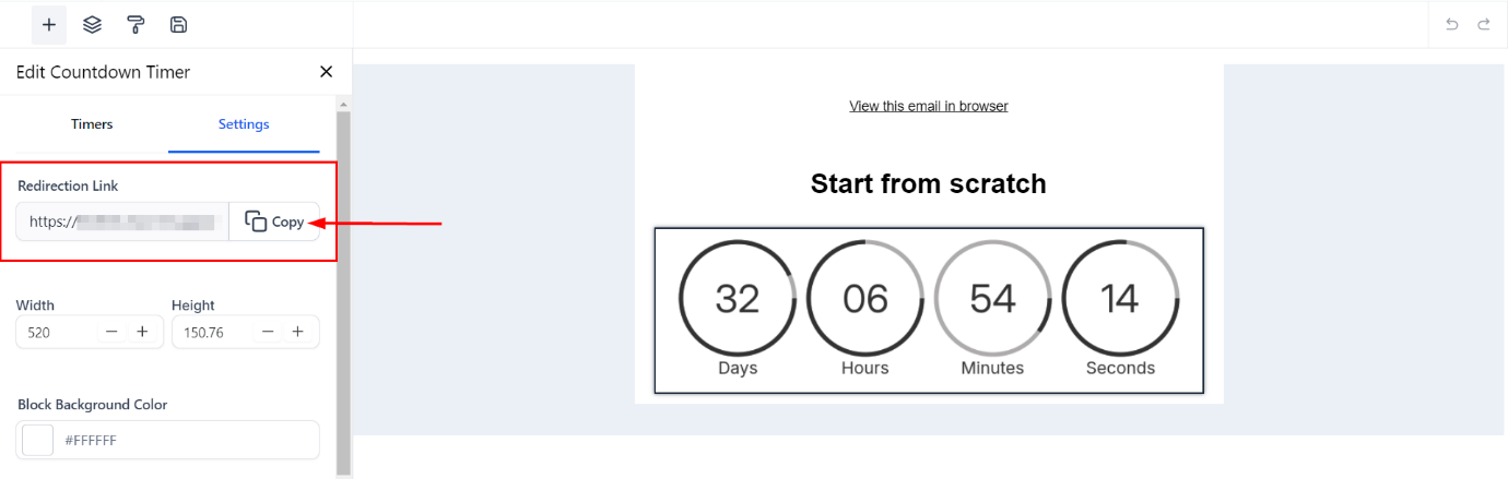 Redirection Links in Countdown Timer – figure 8