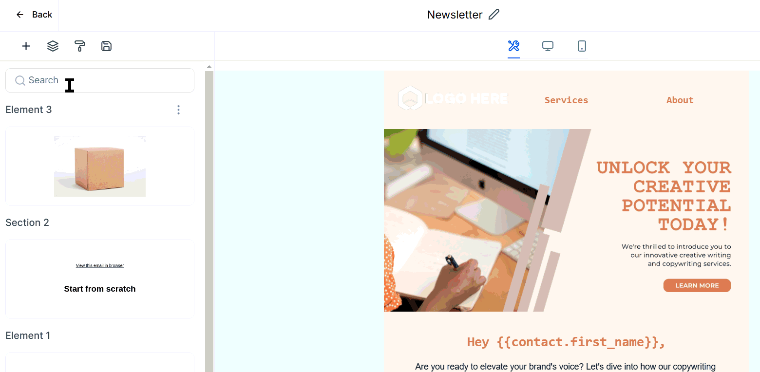 Save Elements Feature in Email Templates – figure 5