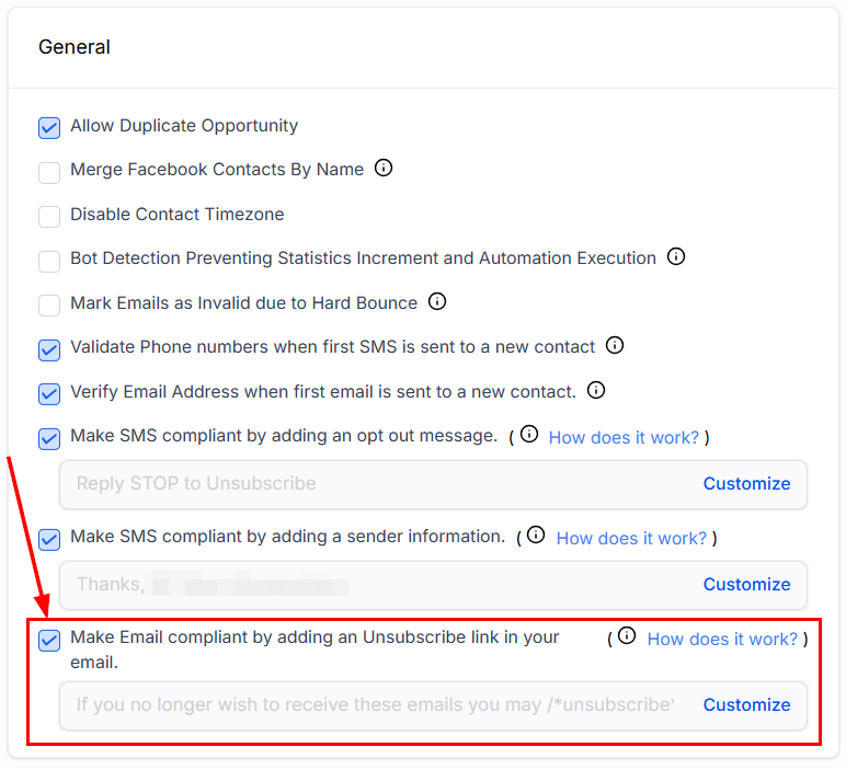Setting Up Unsubscribe Links In Emails – figure 2
