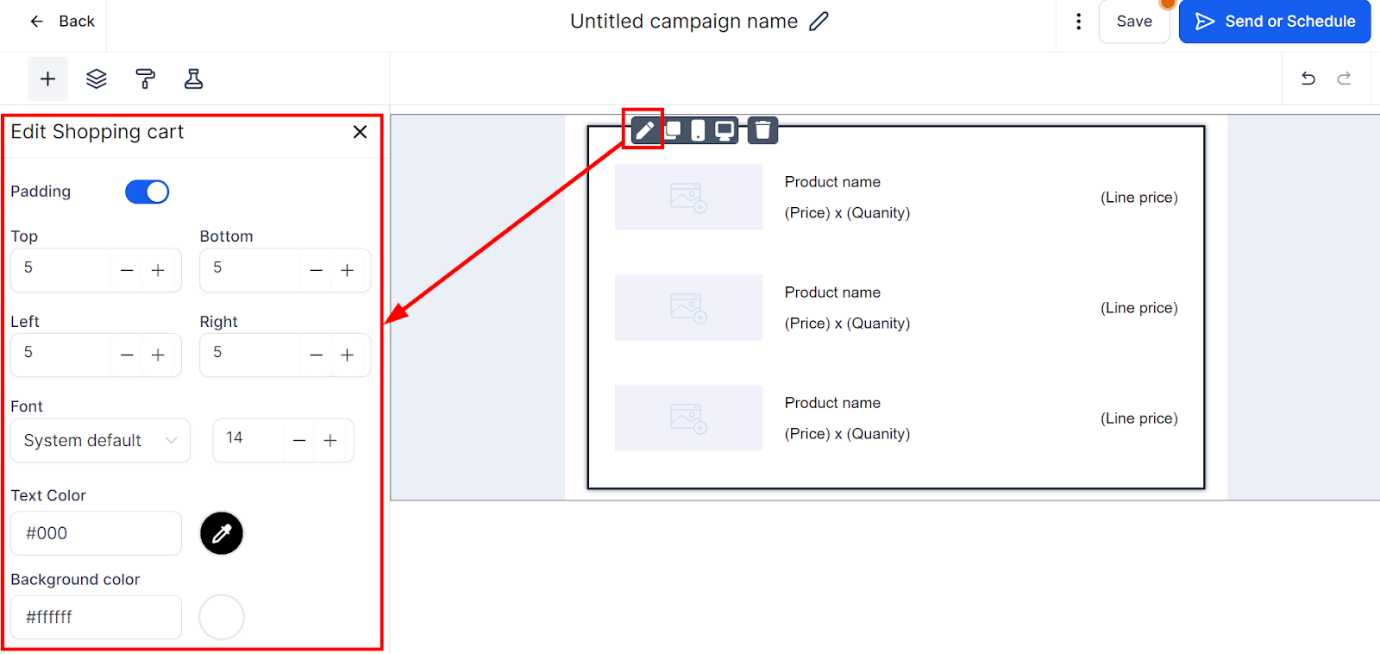 Shopping Cart Element – figure 3