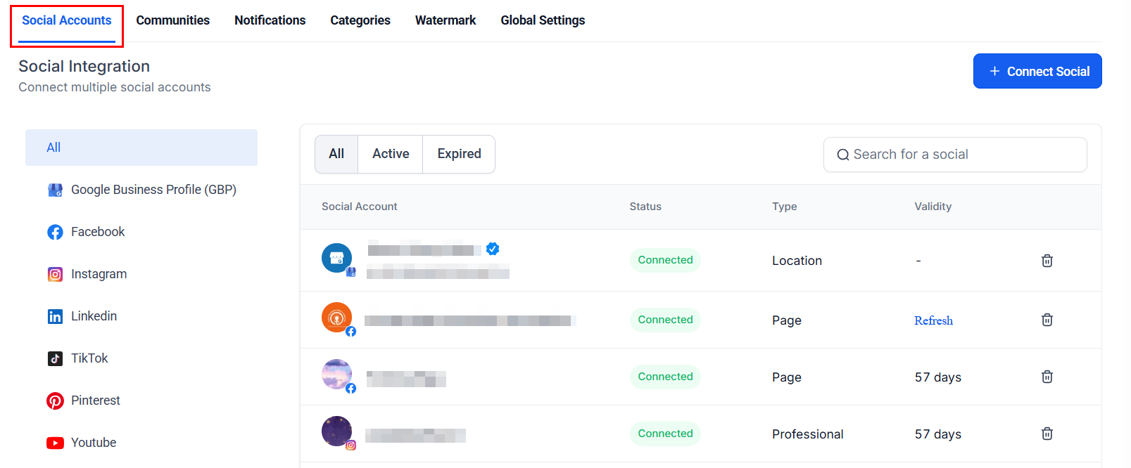 Social Planner Settings – figure 2