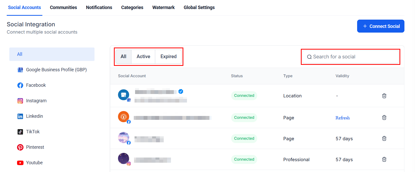 Social Planner Settings – figure 3