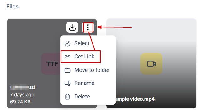 How to Upload Font Files in Media Storage – figure 3