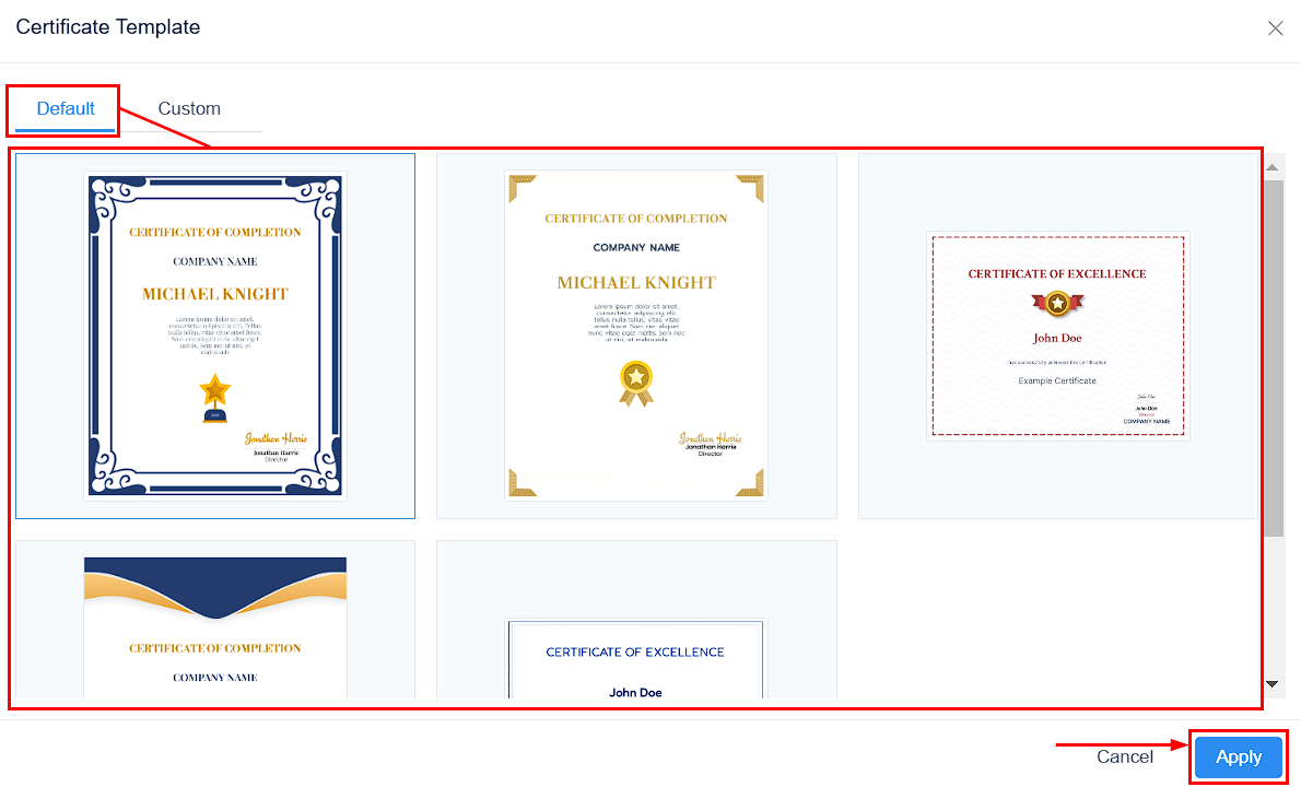 How to Add a Category Completion Certificate – figure 2