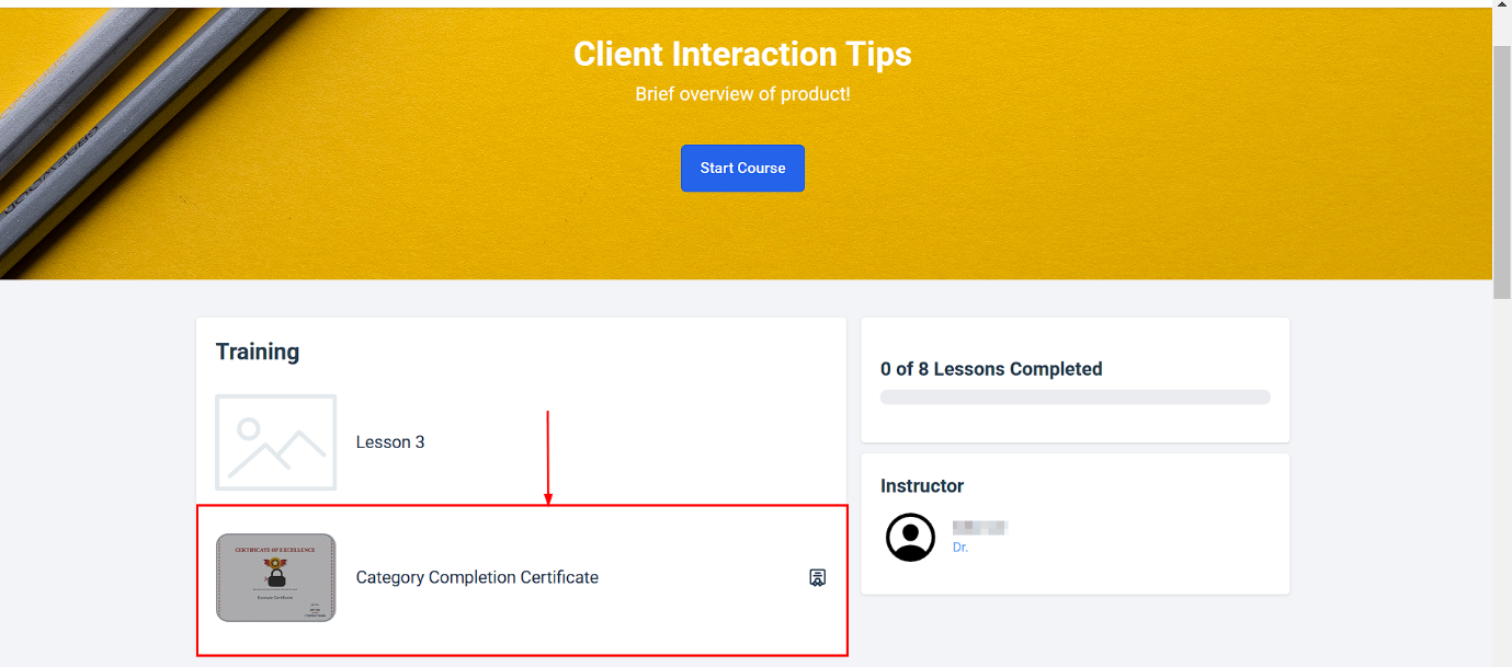 How to Add a Category Completion Certificate – figure 6