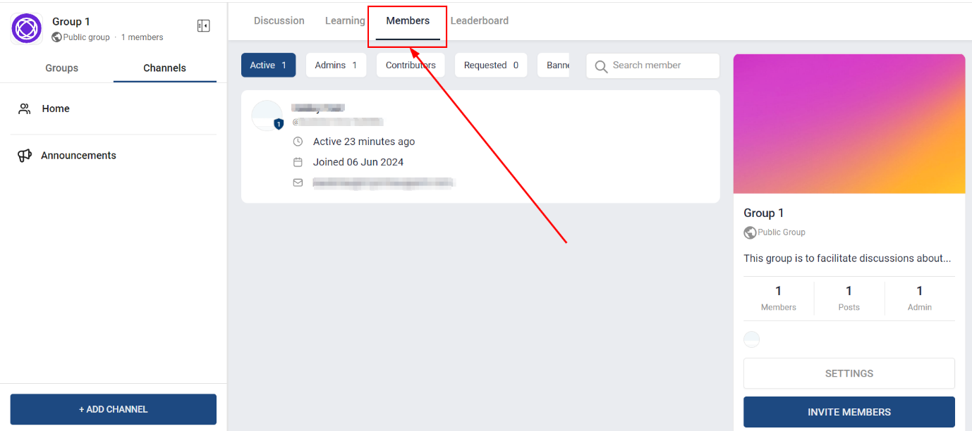How to Invite Members to Your Group via Email – figure 1
