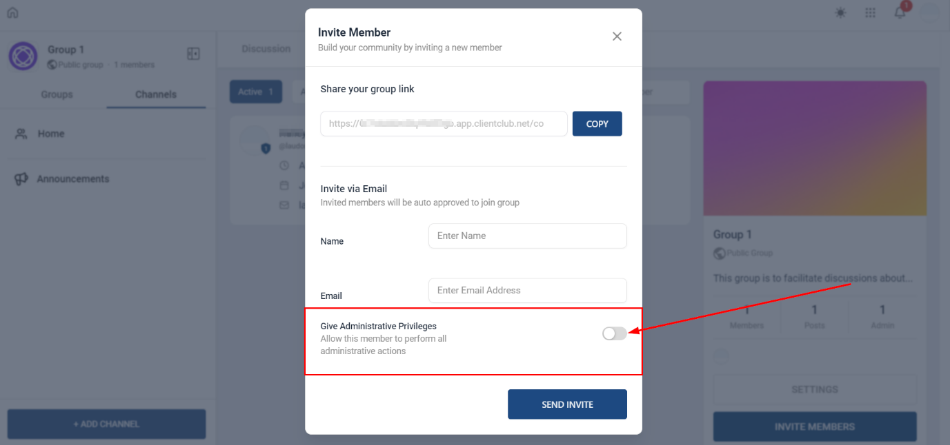 How to Invite Members to Your Group via Email – figure 4