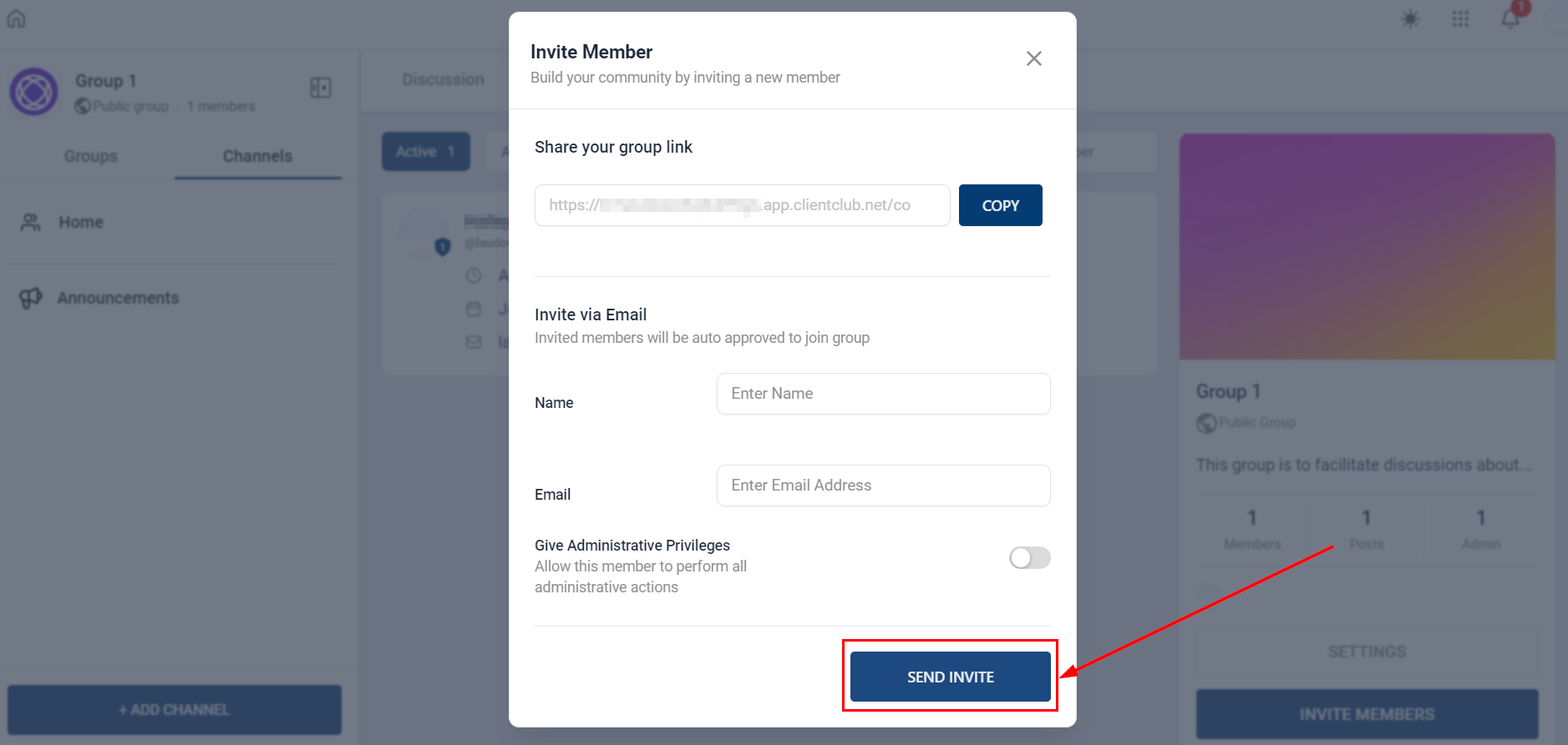 How to Invite Members to Your Group via Email – figure 5