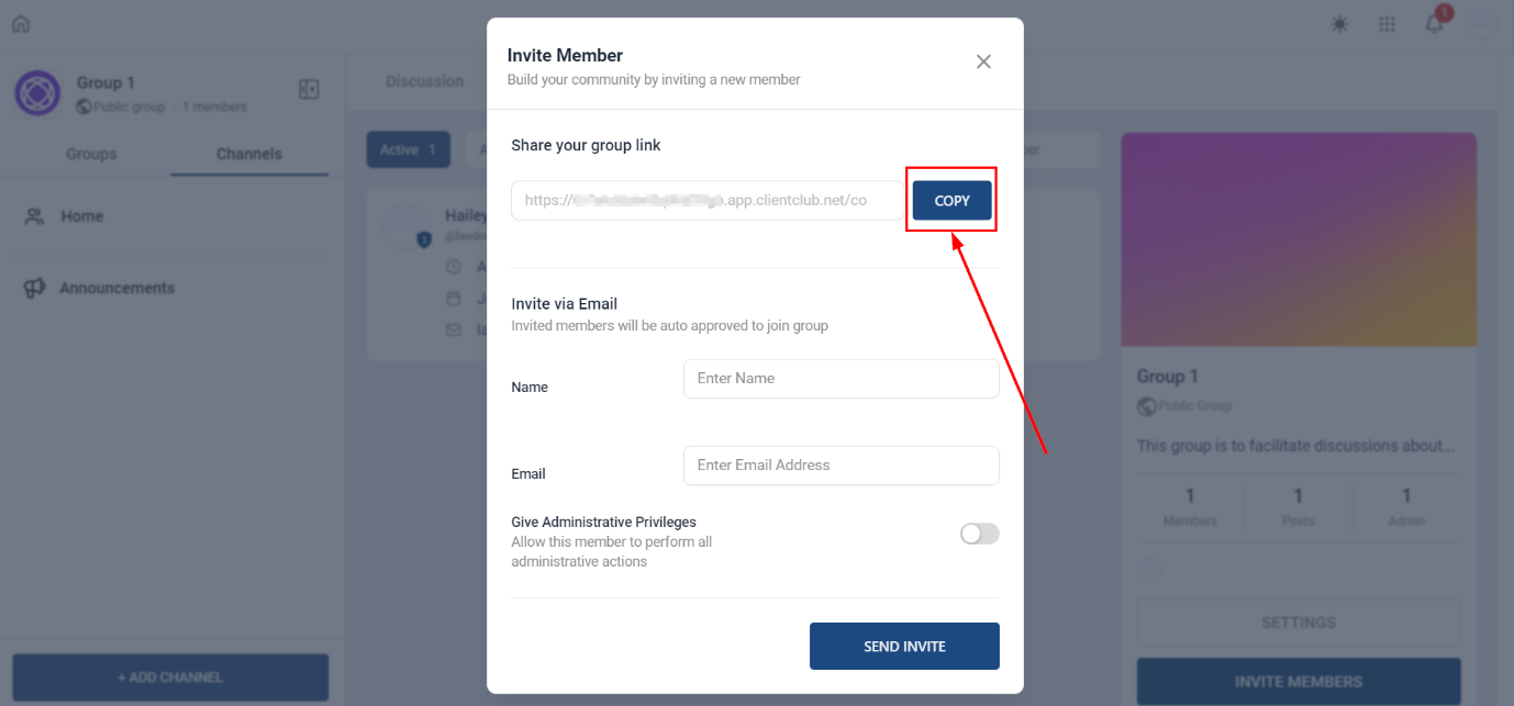 How to Invite Members to Your Group via Invite Link – figure 3