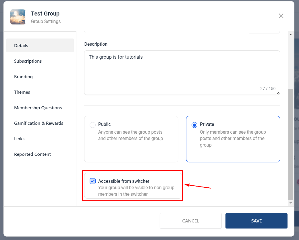 Making Groups PrivatePublic in Communities – figure 6