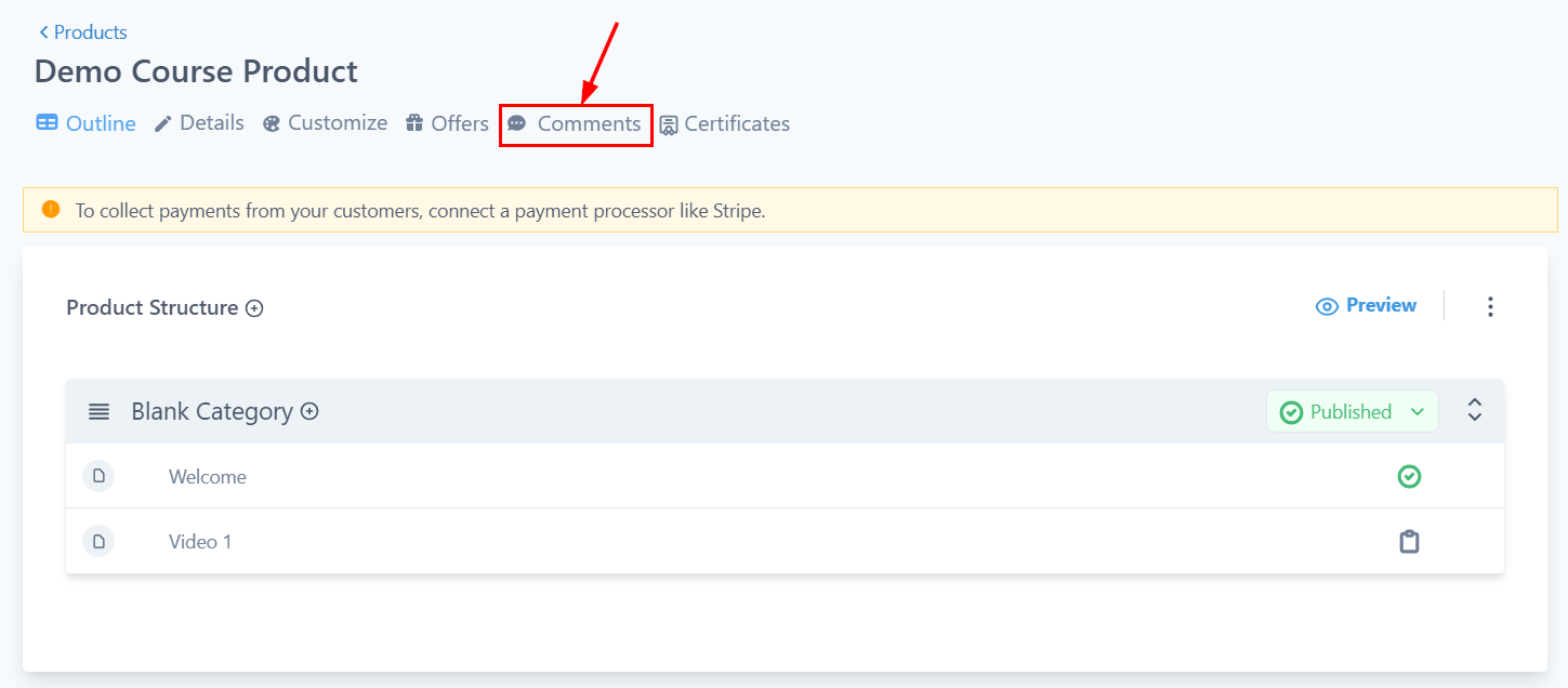 Manage Your Course Comments – figure 2