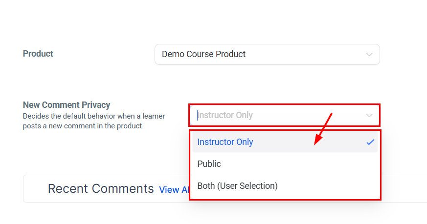 Manage Your Course Comments – figure 3
