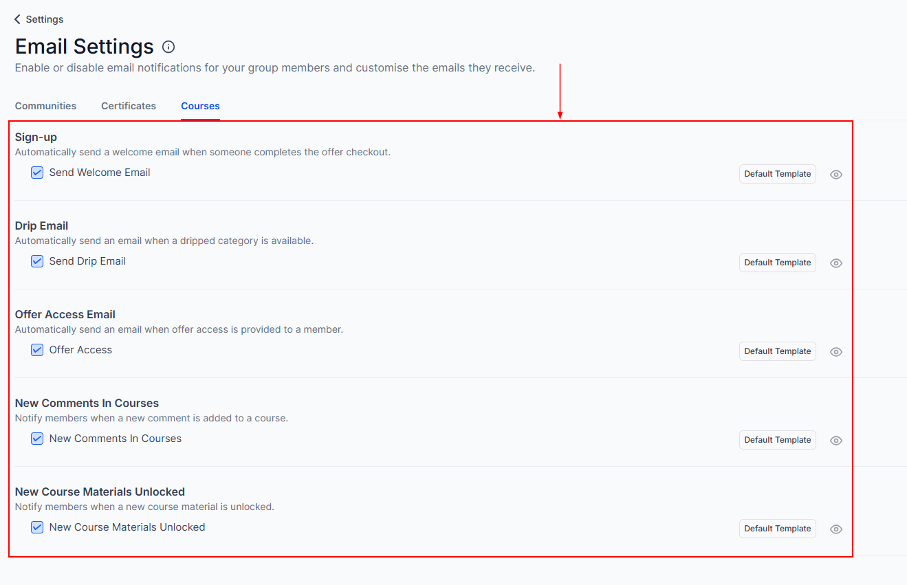 Membership Settings – figure 9