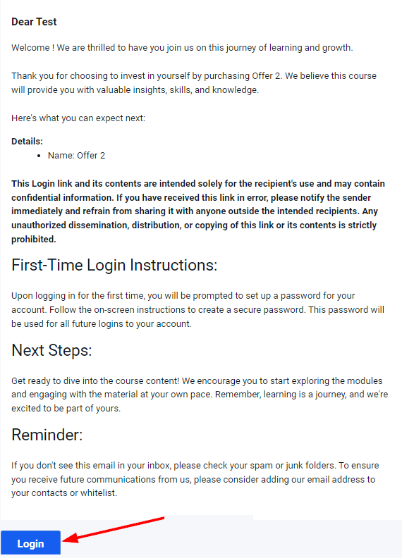Utilizing Magic Links for Courses – figure 1