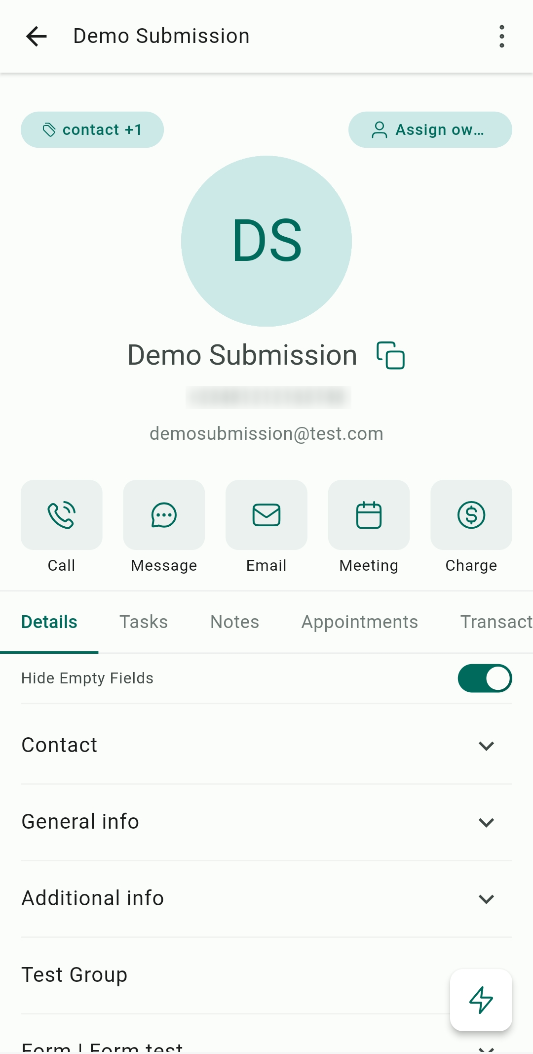 Contacts on the Mobile App – figure 4