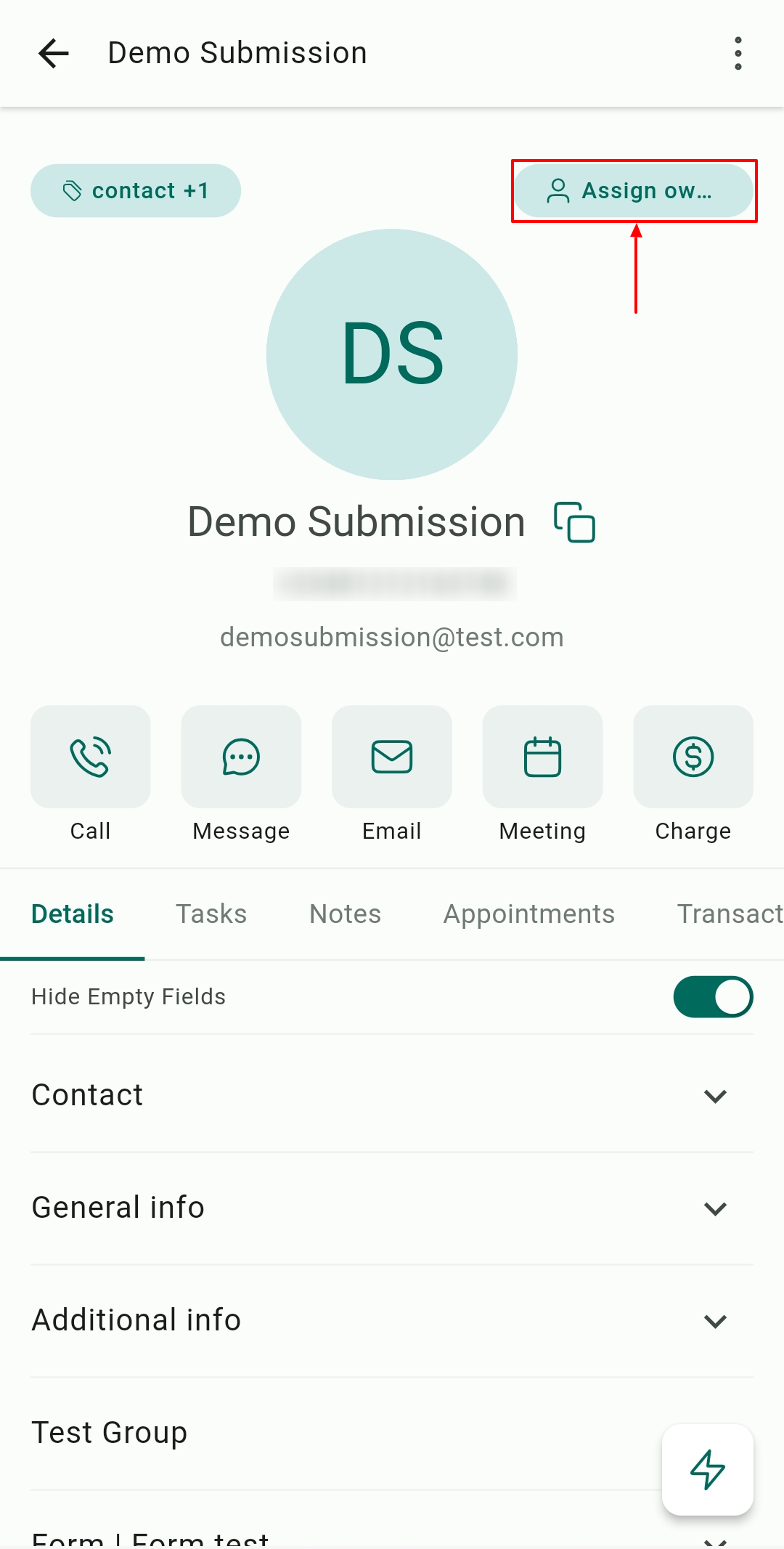 Contacts on the Mobile App – figure 6