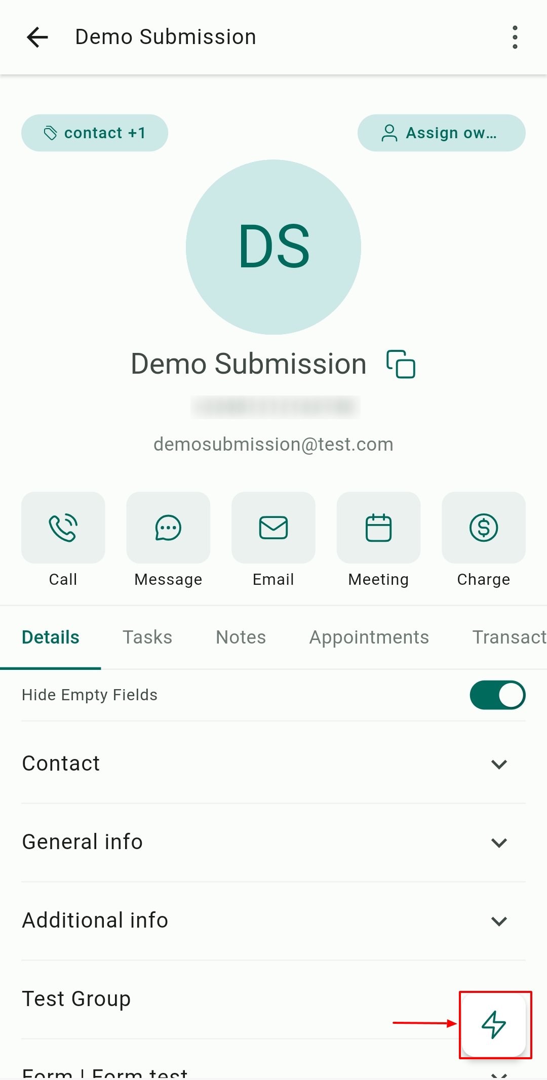 Contacts on the Mobile App – figure 10