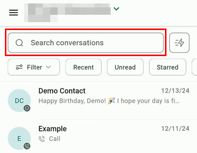 Conversations in the Mobile App – figure 2