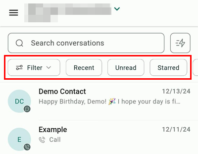 Conversations in the Mobile App – figure 3