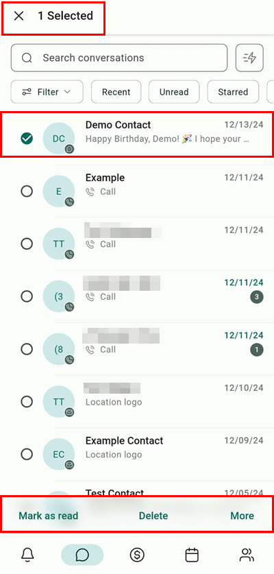 Conversations in the Mobile App – figure 10