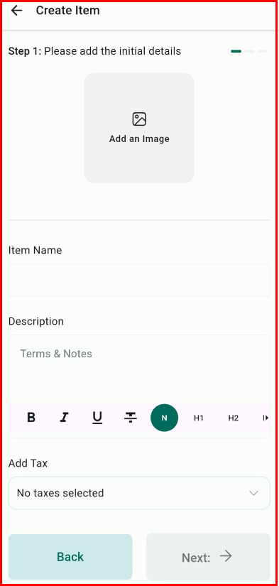 Create Products on the Mobile App – figure 4