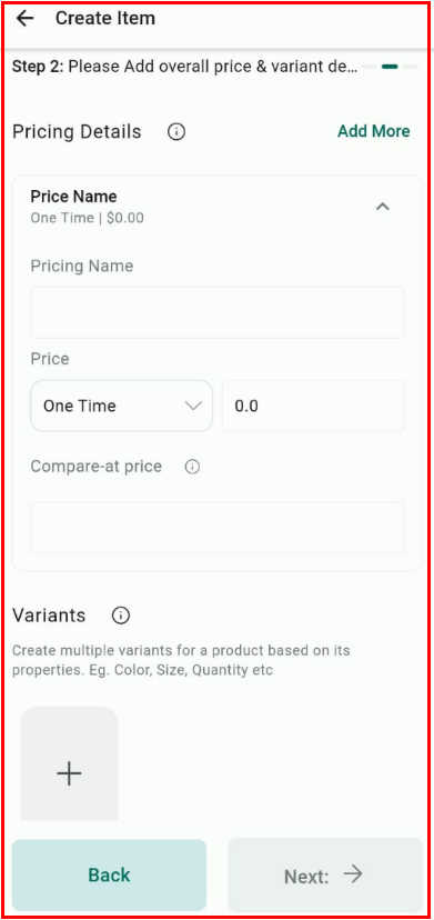 Create Products on the Mobile App – figure 5