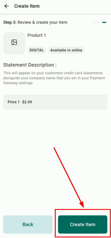 Create Products on the Mobile App – figure 6