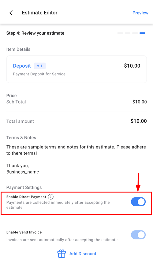 Estimate Direct Payments on the Mobile App – figure 4