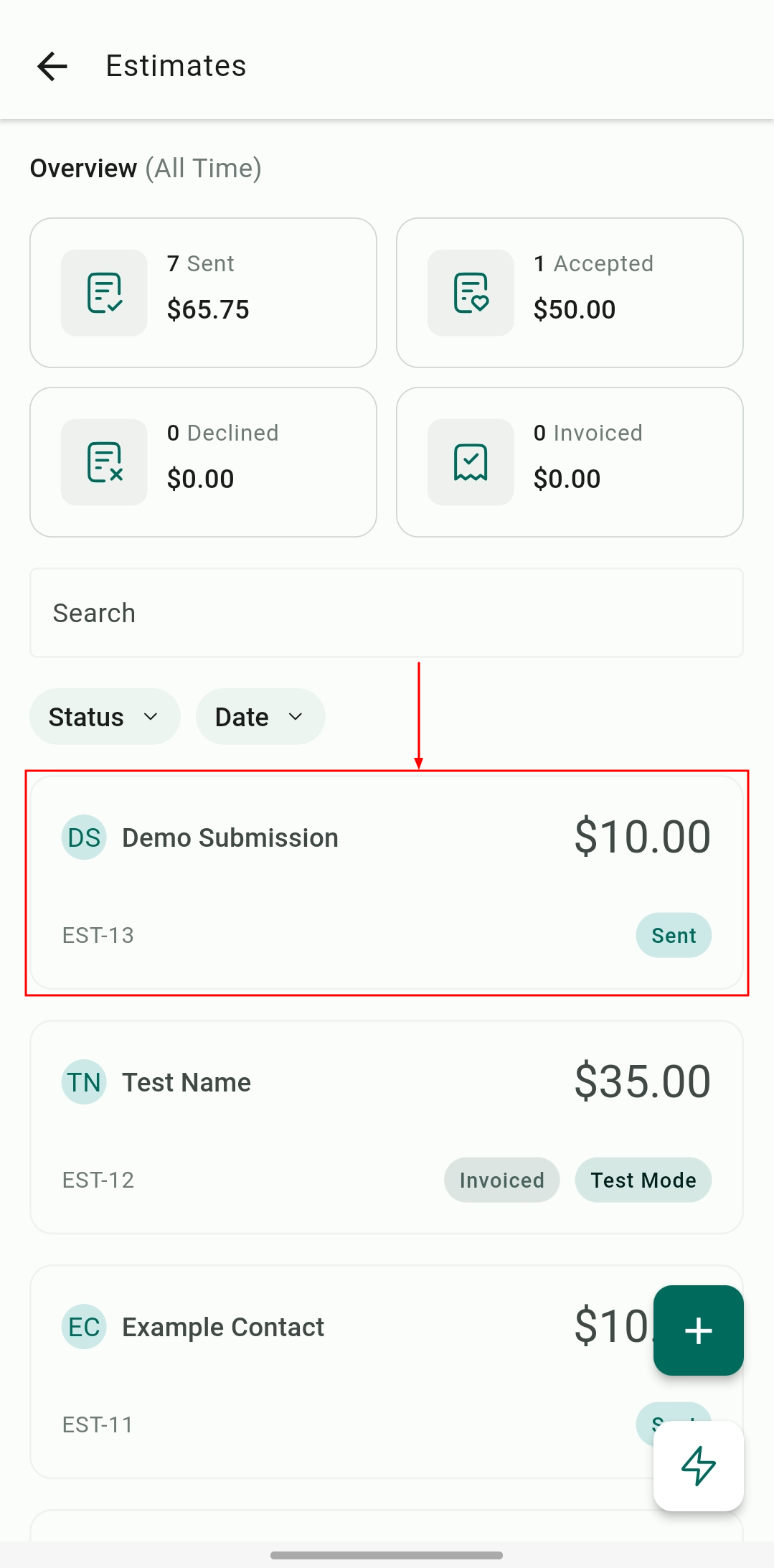 How to Download Estimates on the Mobile App – figure 2
