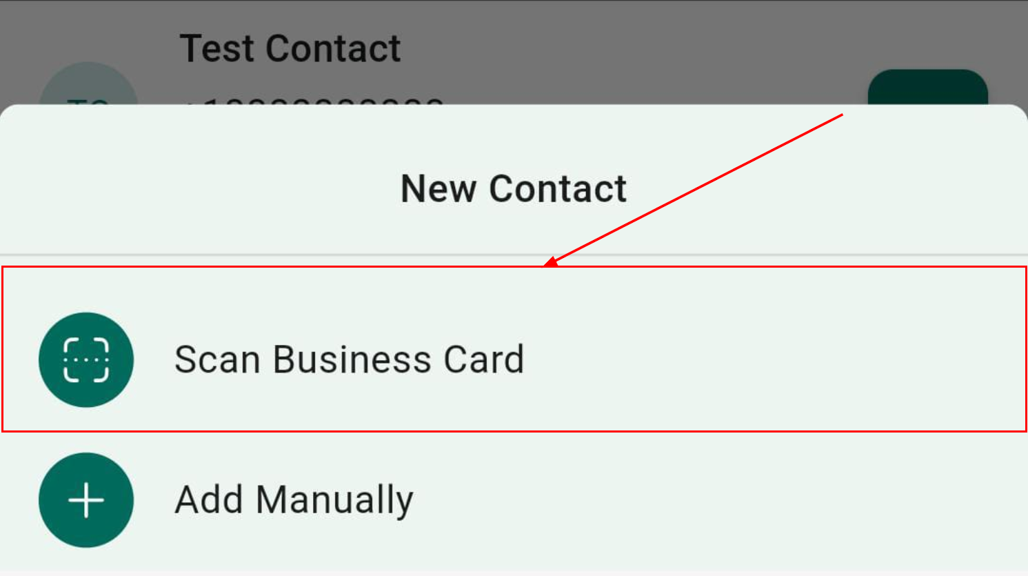 How to Use Business Card Scanner in the Mobile App – figure 2