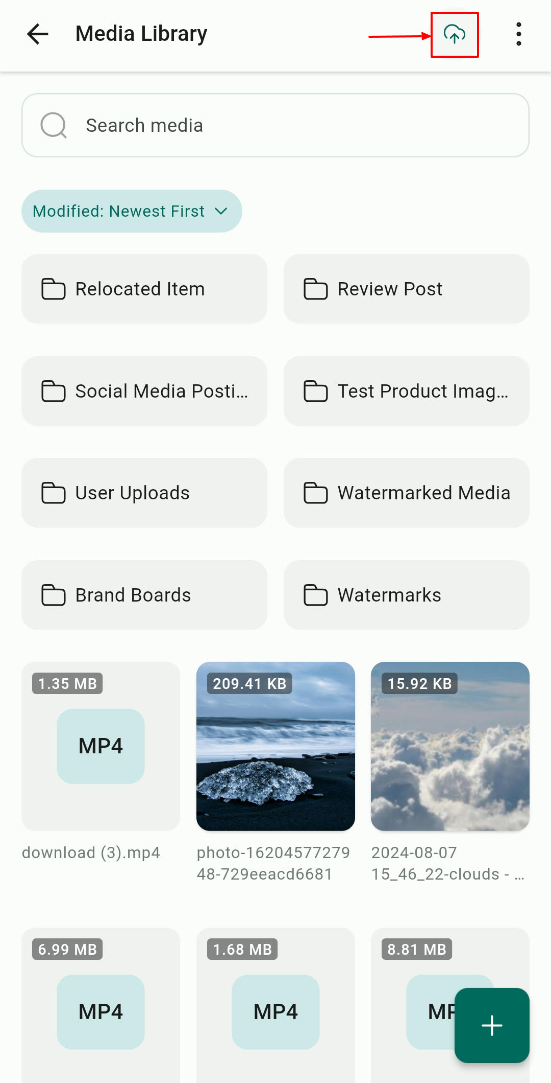 Media Library in the Mobile App – figure 2