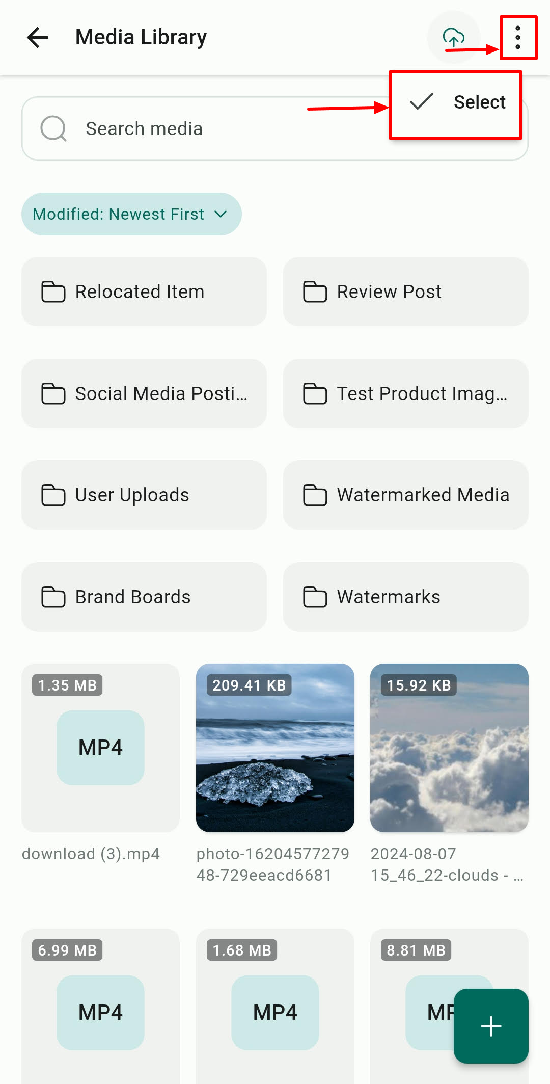 Media Library in the Mobile App – figure 3