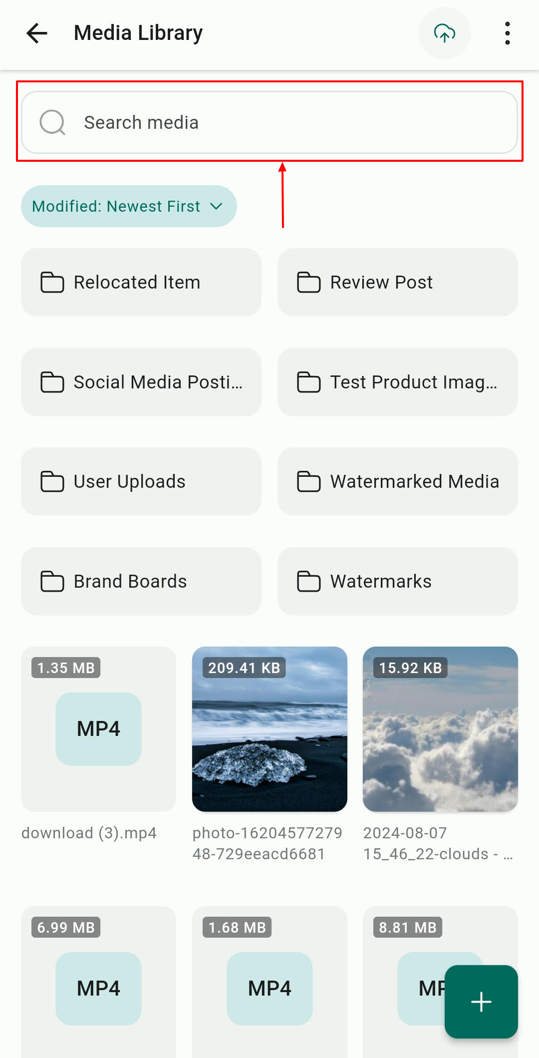 Media Library in the Mobile App – figure 4