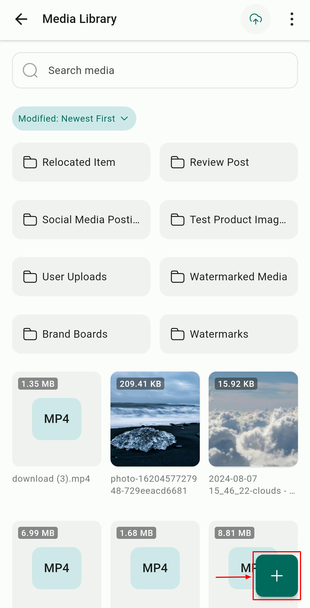 Media Library in the Mobile App – figure 6