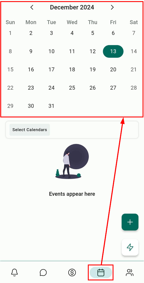 Service Calendars in the Mobile App – figure 1