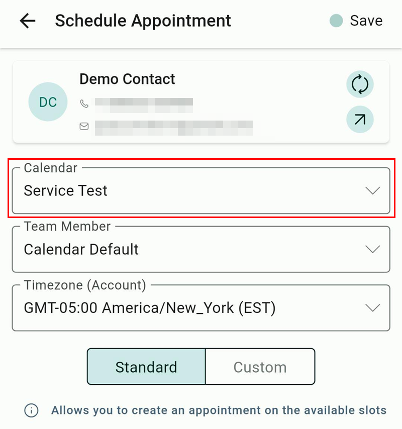 Service Calendars in the Mobile App – figure 5