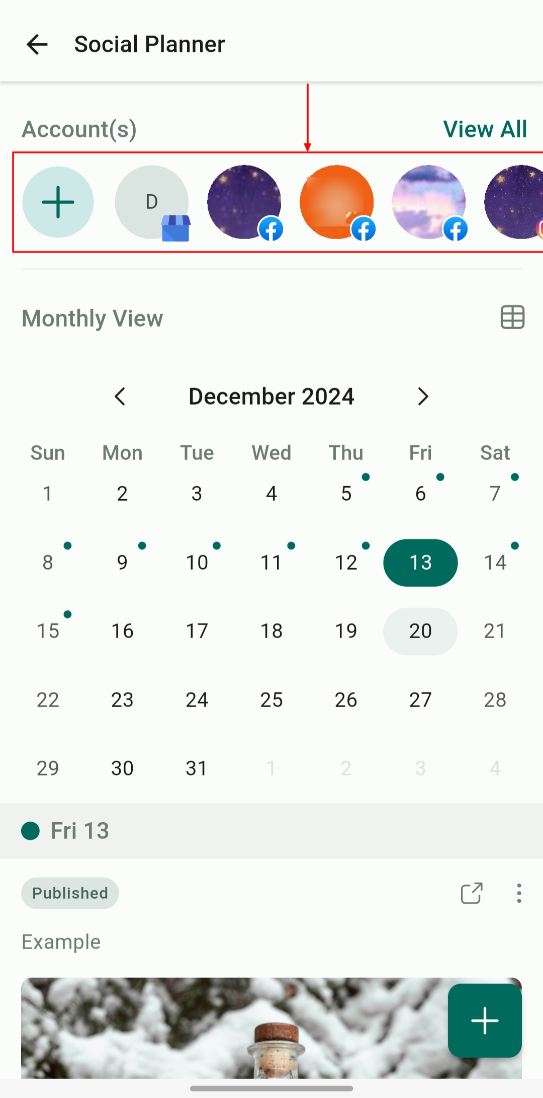 Social Planner on the Mobile App – figure 2