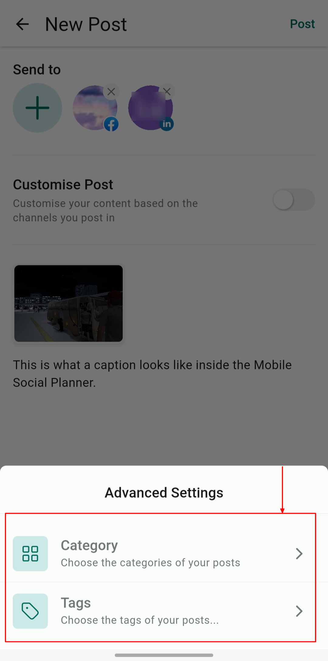 Social Planner on the Mobile App – figure 10