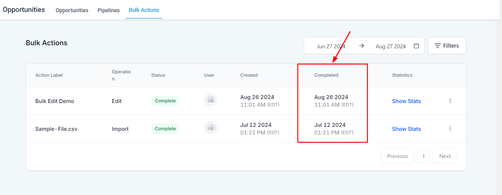 Bulk Actions in Opportunities Overview – figure 9