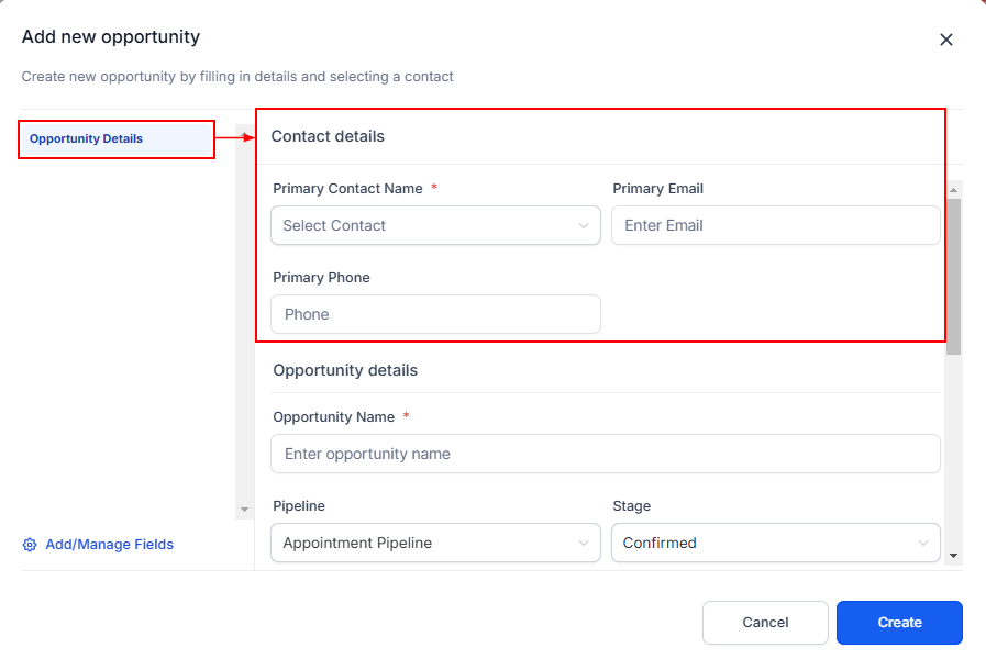 How to Create an Opportunity – figure 2