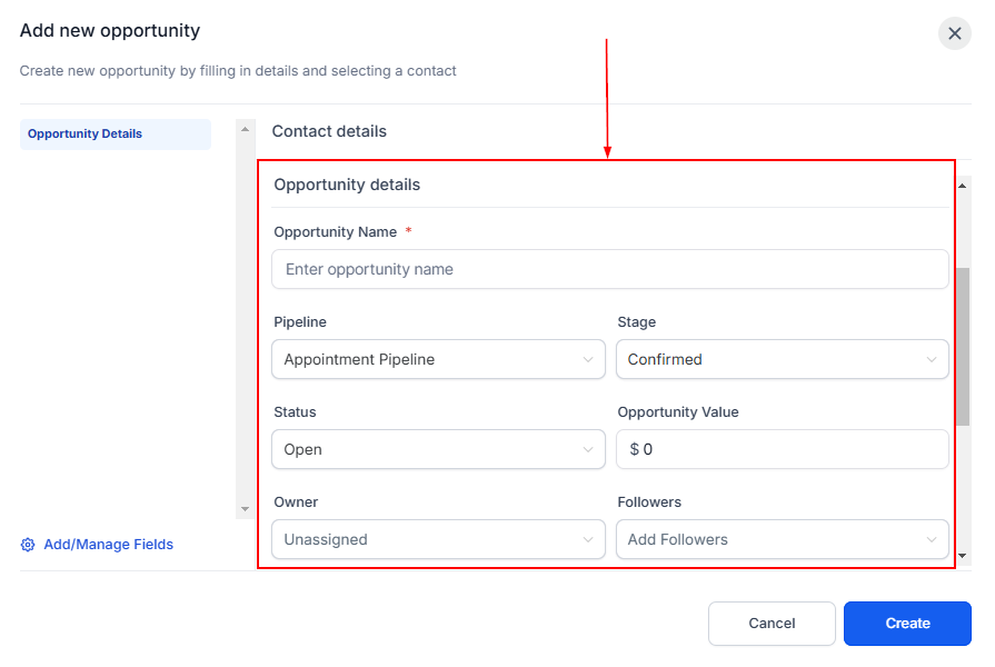 How to Create an Opportunity – figure 3