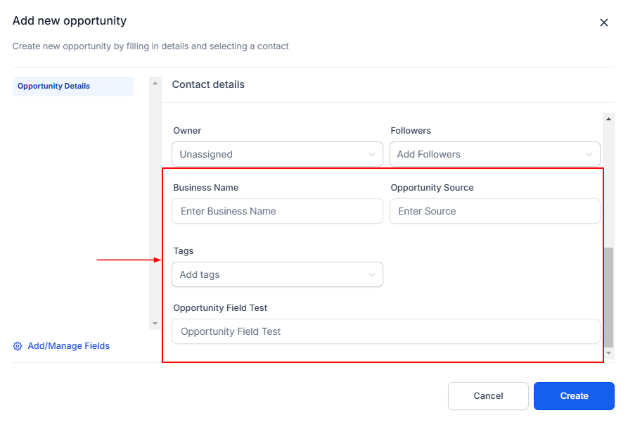 How to Create an Opportunity – figure 4