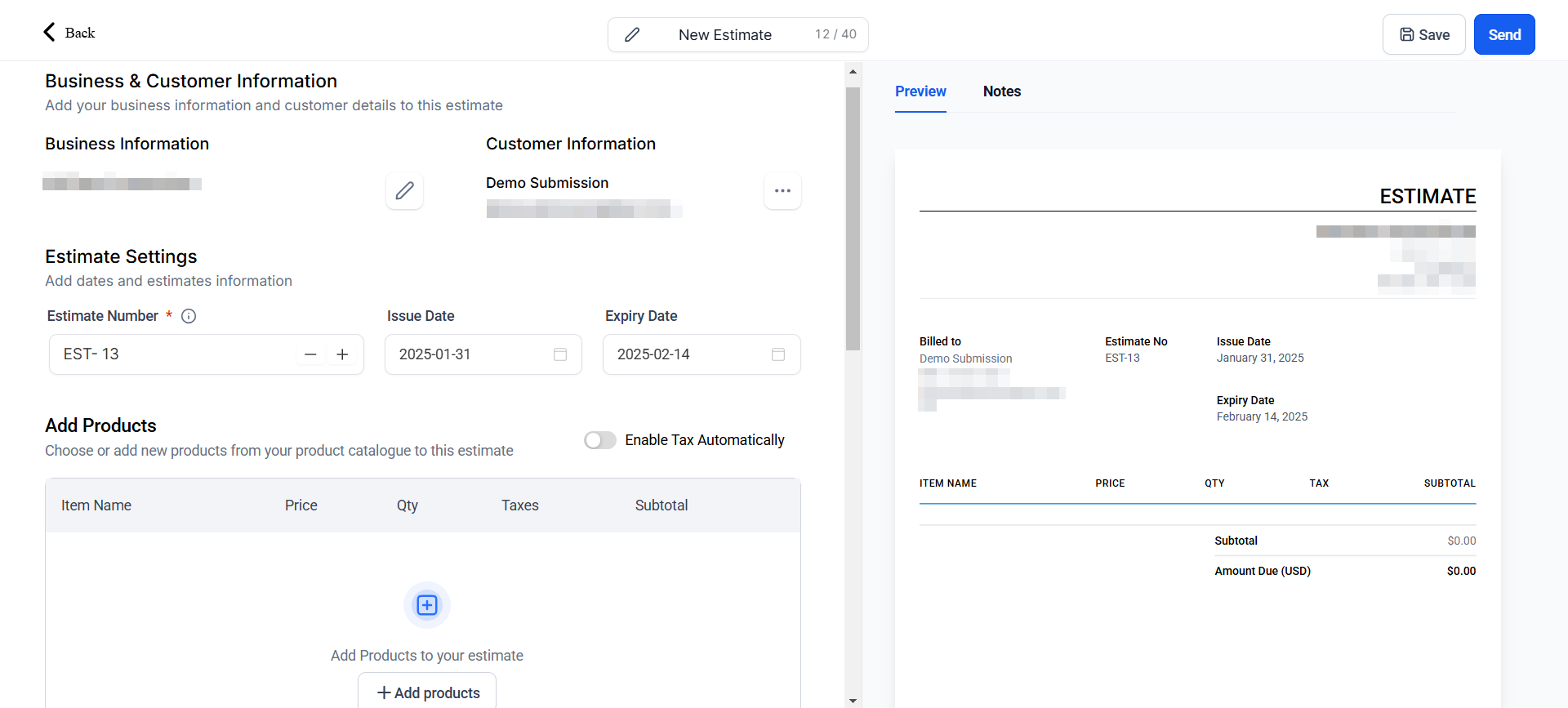 How to Send an Invoice or Estimate from an Opportunity – figure 4