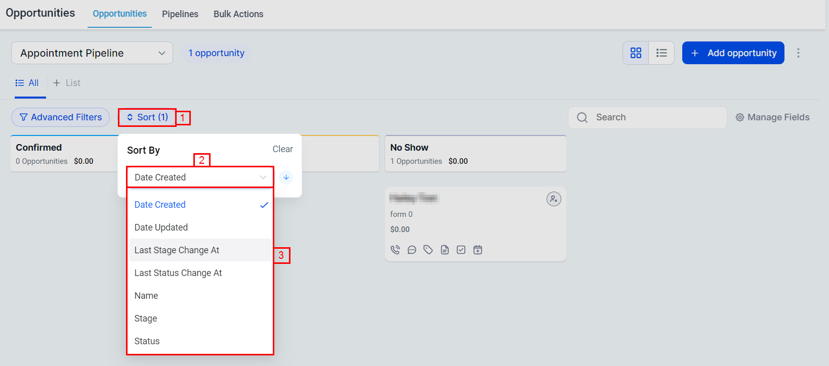 How To SortFilter Opportunities – figure 1