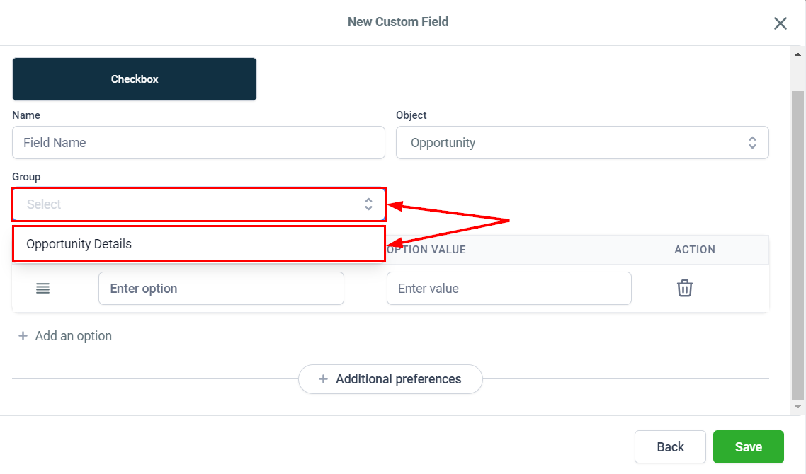 How to use Custom Fields for Opportunities – figure 3